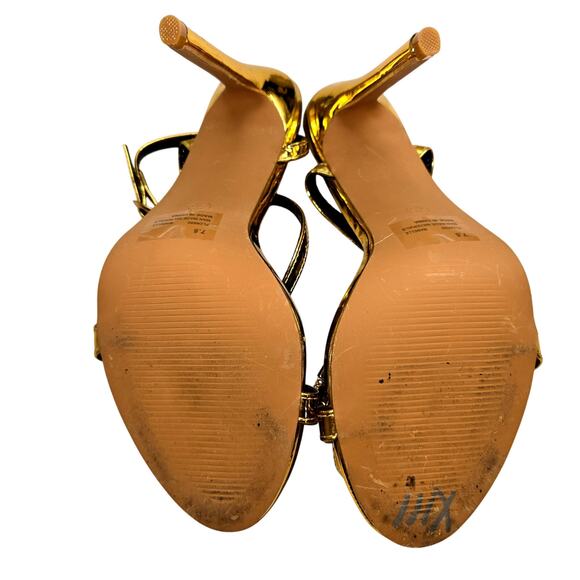 Cape Robbin 7.5 Gold Lock Key Women's Sandals High Heel Shoes 7 1/2 - Picture 7 of 8
